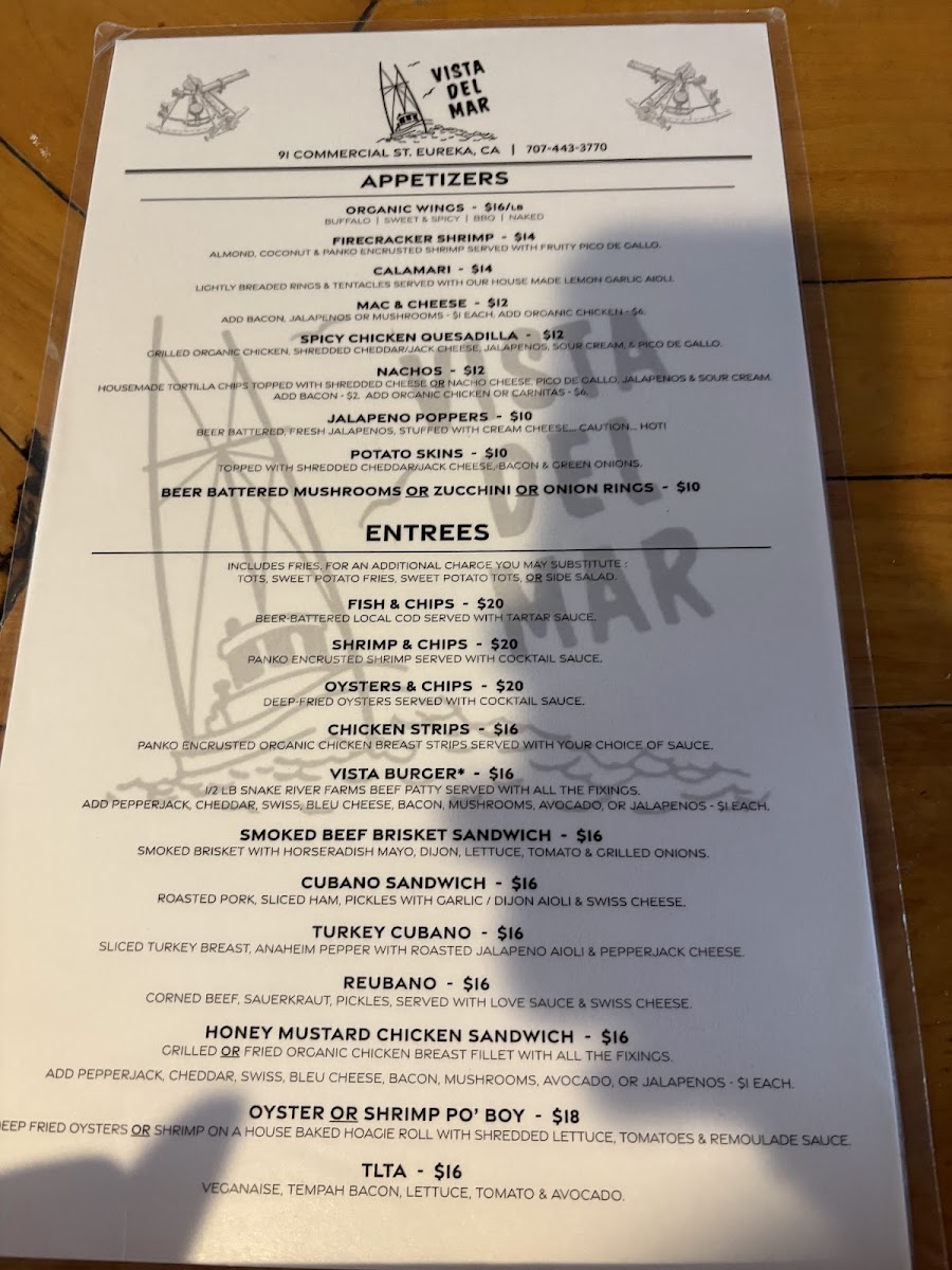 Vista Del Mar Menu - Image 3