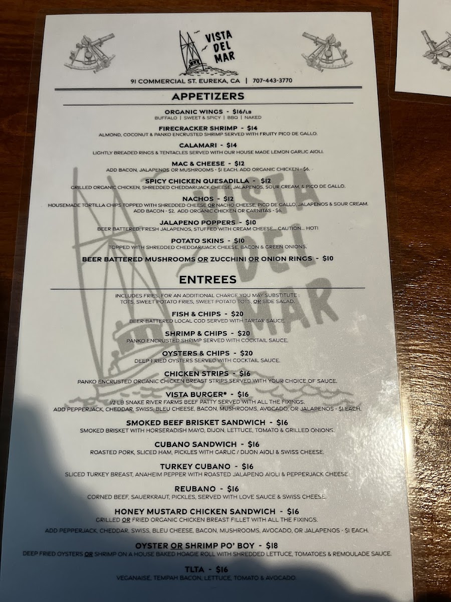 Vista Del Mar Menu - Image 6